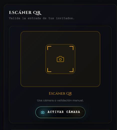 Escáner QR del KC-Center para validar la entrada de los invitados